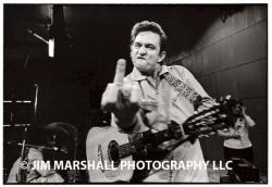 Johnny Cash flips the bird.