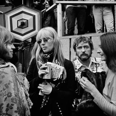 Brain Jones, Niko, Dennis Hopper & Judy Collins at Monterey Pop